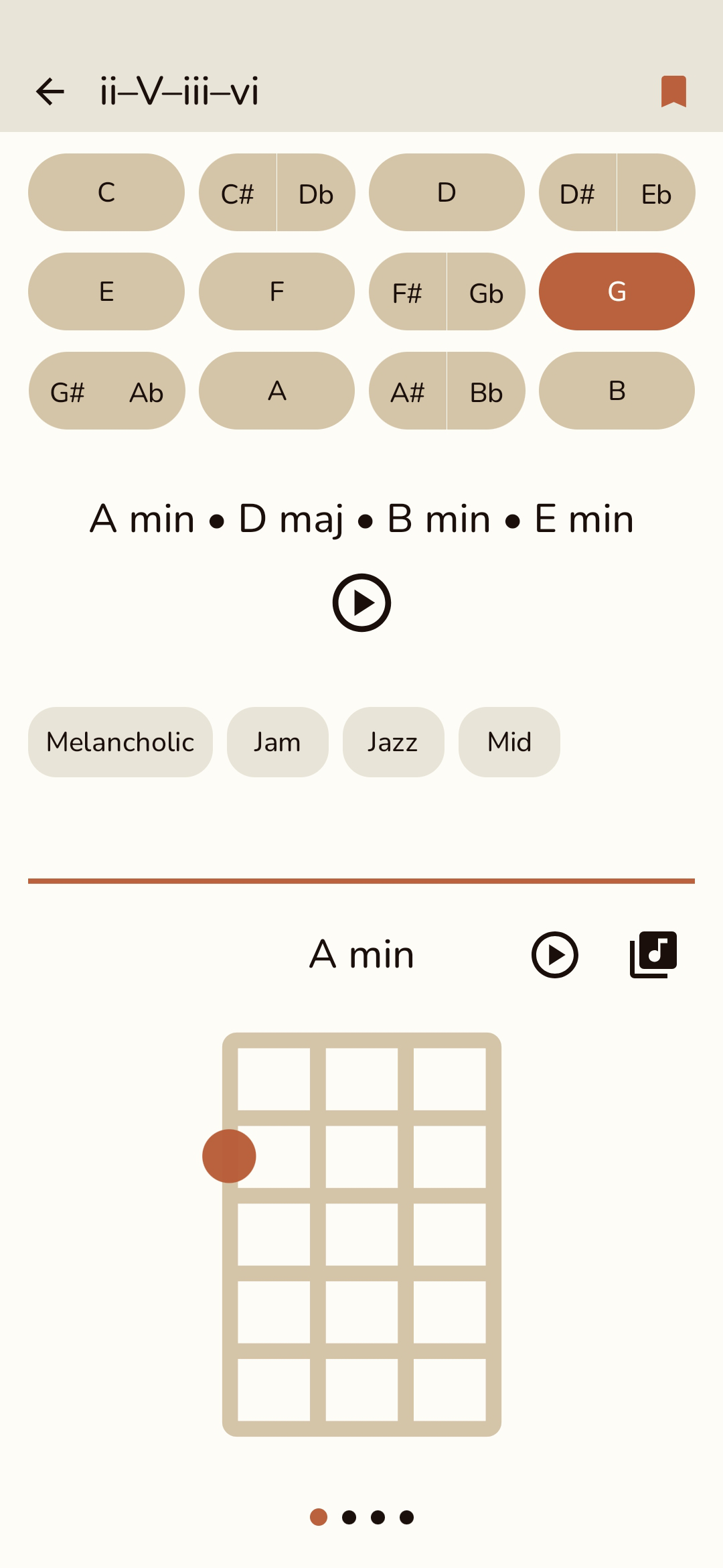 Chord progressions screenshot in Ukulele Pouch